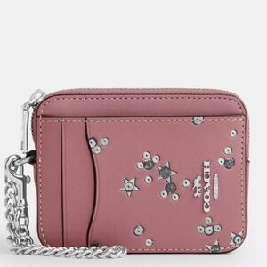 Coach Zip Card Case With Star Print